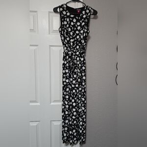 Vince Camuto Black and White Floral Maxi Dress